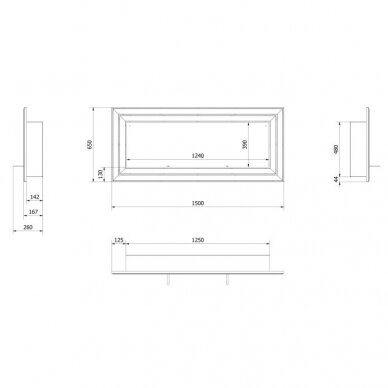 KRATKI JULIET 1500 BLACK biokamin seinale-sisseehitatav 6