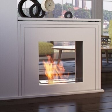 KRATKI JUNE TUNEL WHITE free standing bioethanol fireplace 1