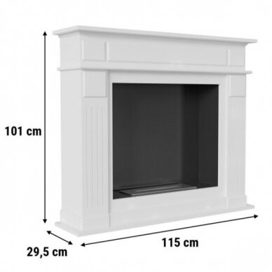 KRATKI NOVEMBER WHITE free standing bioethanol fireplace 4