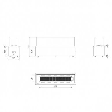 KRATKI PATIO HORIZONTAL M STEEL gāzes kamīns 5