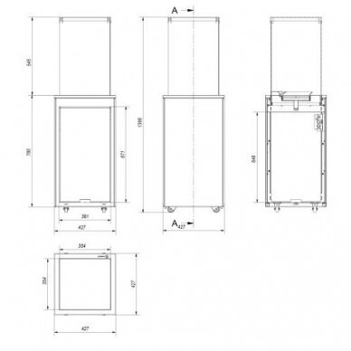 KRATKI PATIO MINI M WHITE газовый напольный камин 2