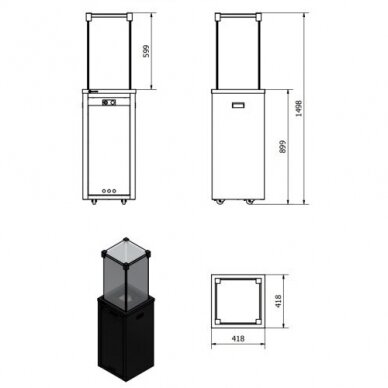 KRATKI PATIO SLIM LIGHT CERAMIC gāzes kamīns 1