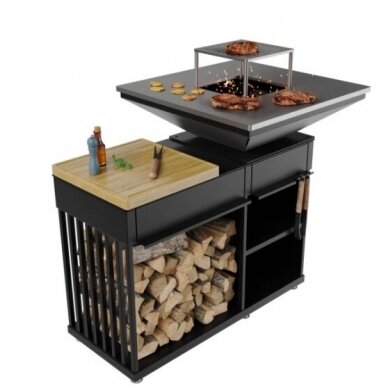 KRATKI QUADRUM WOOD GRILL Gartenfeuerstelle