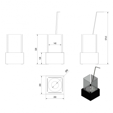 KRATKI TANGO 1 WHITE free standing biofireplace 2