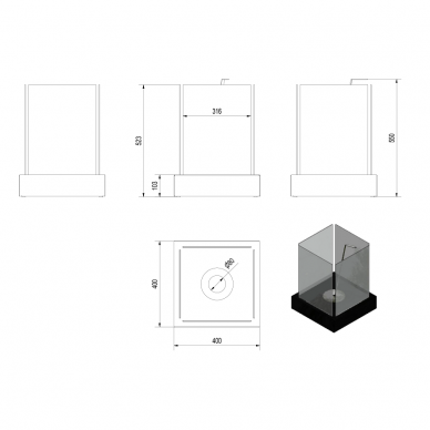 KRATKI TANGO 4 WHITE free standing biofireplace 2