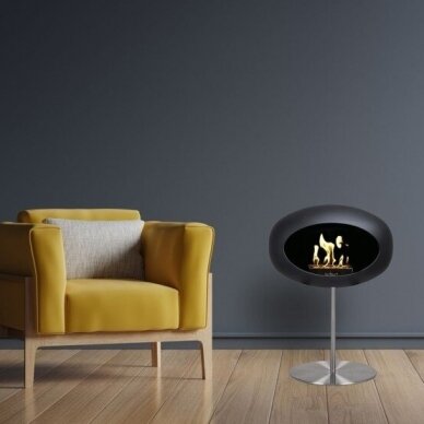 LE FEU BLACK GROUND STEEL LOW 50 free standing biofireplace