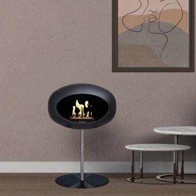 LE FEU BLACK GROUND STEEL LOW 50 free standing biofireplace 1