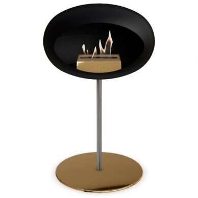 LE FEU BLACK GROUND STEEL LOW 50 ROSE GOLD STEEL free standing biofireplace