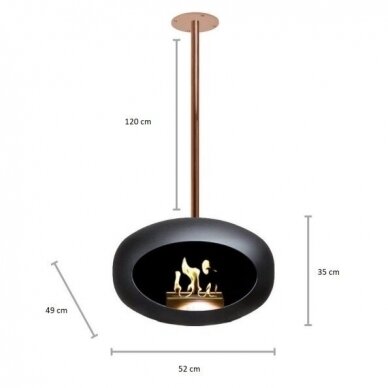 LE FEU BLACK SKY 120 BLACK ceiling mounted bioethanol fireplace 2