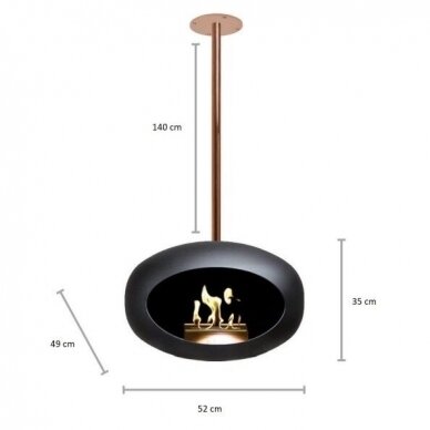 LE FEU BLACK SKY 140 ceiling mounted bioethanol fireplace 3