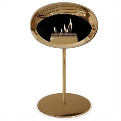 LE FEU CHROMED ROSE GOLD GROUND STEEL LOW 50 free standing biofireplace