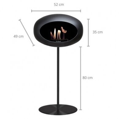 LE FEU GROUND MOCCA STEEL HIGH 80 brīvi stavošs biokamīns 1