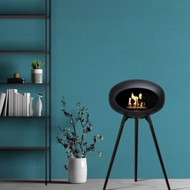 LE FEU GROUND WOOD 79 BLACK free standing biofireplace 1