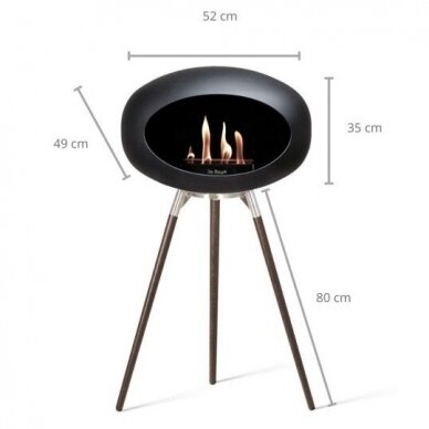 LE FEU GROUND WOOD 79 BLACK free standing biofireplace 2