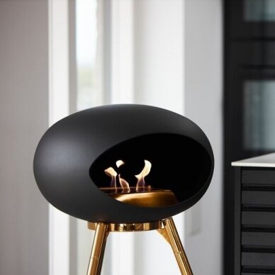 LE FEU GROUND WOOD 79 BLACK ROSE GOLD free standing biofireplace 1