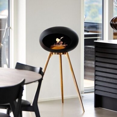 LE FEU GROUND WOOD 79 BLACK ROSE GOLD free standing biofireplace 2