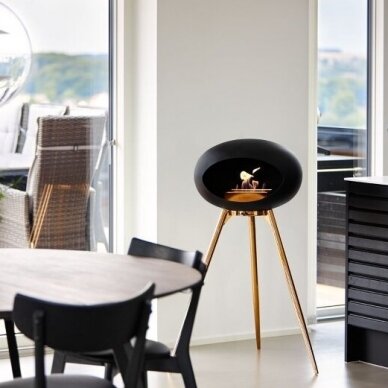 LE FEU GROUND WOOD 79 BLACK ROSE GOLD free standing biofireplace 3