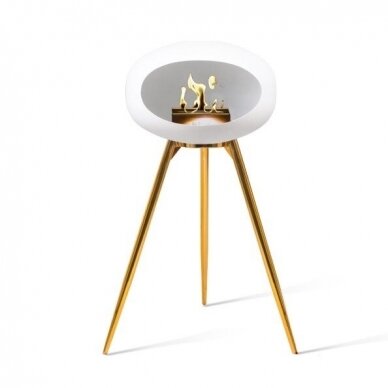 LE FEU GROUND WOOD 79 WHITE ROSE GOLD free standing biofireplace