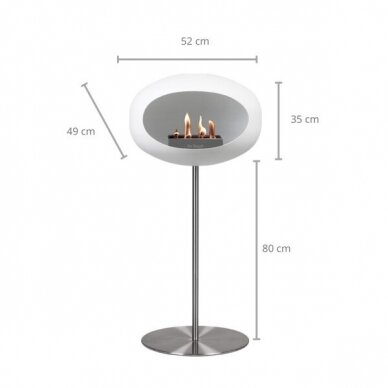 LE FEU WHITE GROND STEEL HIGH 80 переносной биокамин 1