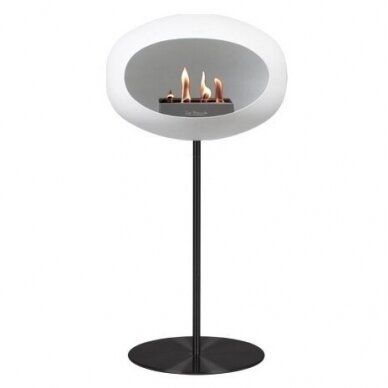 LE FEU WHITE GROND STEEL HIGH 80 free standing biofireplace