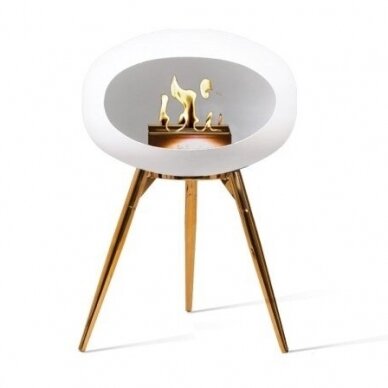 LE FEU WHITE GROUND WOOD 45 SMOKED OAK free standing biofireplace