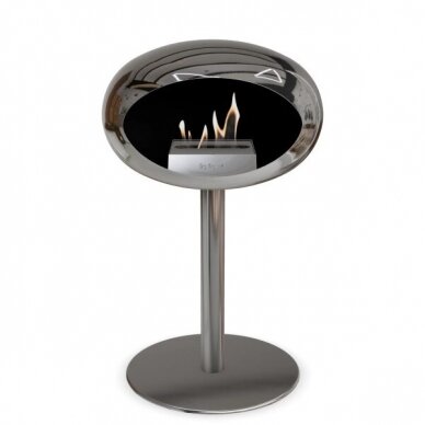 LE FEU WHITE GROUND SILVER LOW STEEL free standing biofireplace