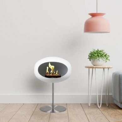 LE FEU WHITE GROUND STEEL LOW 50 STEEL free standing biofireplace 1