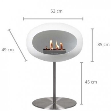 LE FEU WHITE GROUND STEEL LOW 50 STEEL free standing biofireplace 2