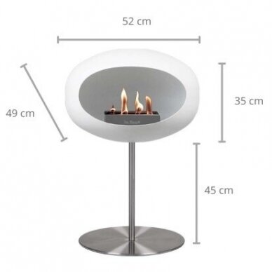 LE FEU WHITE GROUND STEEL LOW 50 brīvi stavošs biokamīns 1