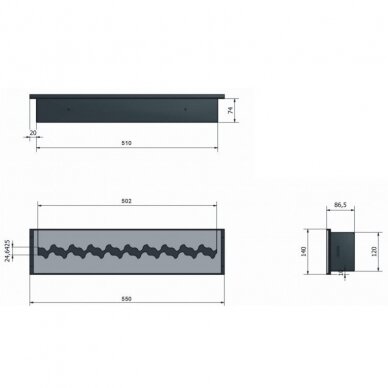 PBIOKOMINKI FALA 550 bioethanol fireplace insert