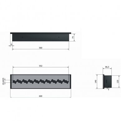 PBIOKOMINKI FALA 600 bioethanol fireplace insert