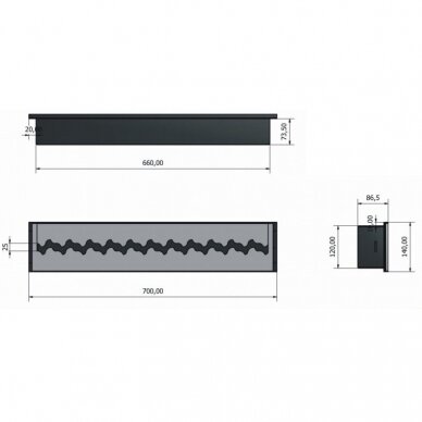 PBIOKOMINKI FALA 700 bioethanol fireplace insert