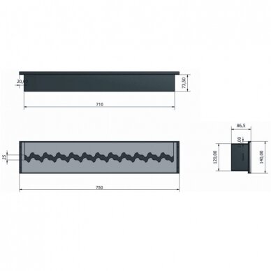 PBIOKOMINKI FALA 750 bioethanol fireplace insert