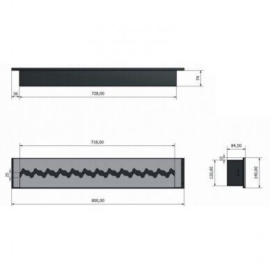 PBIOKOMINKI FALA 800 bioethanol fireplace insert