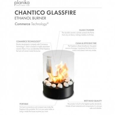 PLANIKA CHANTICO GLASSFIRE отдельно стоящие биокамин 2