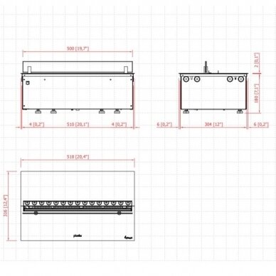 PLANIKA COOL FLAME 500 INSERT įmontuojamas elektrinis vandens garų židinys 1