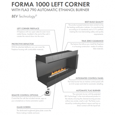 PLANIKA FORMA 1000LC FLA3 790 автоматический биокамин встраиваемый 4