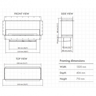 PLANIKA FORMA 1200 TUNEL FLA3 990 automatic bioethanol built-in fireplace 5