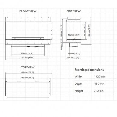 PLANIKA FORMA 1200LC PRIME FIRE 990 biokamin sisseehitatav 1