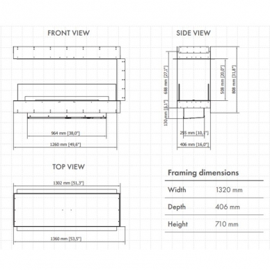 PLANIKA FORMA 1200RD FLA3 990 automatic bioethanol built-in fireplace 5