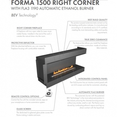 PLANIKA FORMA 1500RC FLA3 1190 iebūvēts biokamīns 4