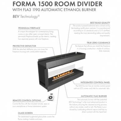 PLANIKA FORMA 1500RD FLA3 1190 automatic bioethanol built-in fireplace 4