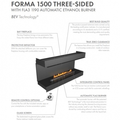 PLANIKA FORMA 1500TS FLA3 1190 automatic bioethanol built-in fireplace 4