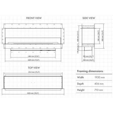 PLANIKA FORMA 1800 TUNEL FLA3 1490 automatic bioethanol built-in fireplace 5