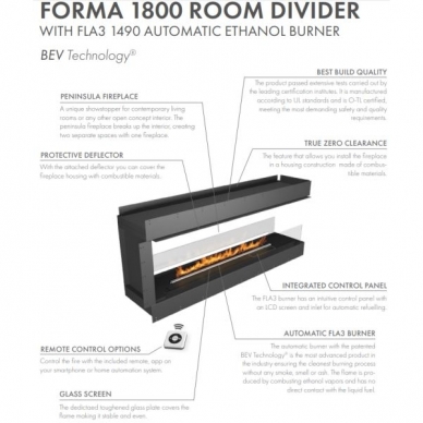 PLANIKA FORMA 1800RD FLA3 1490 automatic bioethanol built-in fireplace 4