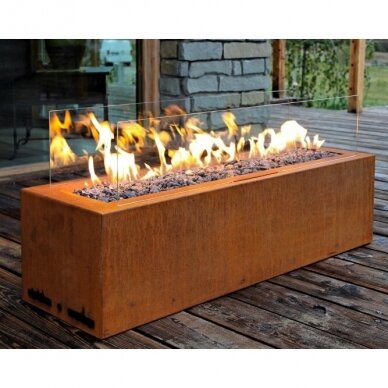 PLANIKA GALAXY CORTEN outdoor gas fireplace 1