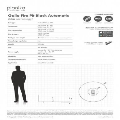 PLANIKA GALIO FIRE PIT BLACK AUTOMATIC dujinis lauko židinys 2