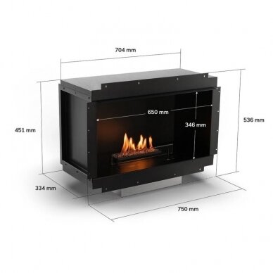 PLANIKA SENSO FIREPLACE automatinis biožidinys įmontuojamas 1