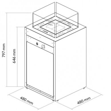 PLANIKA SQUARE газовый напольный камин 2