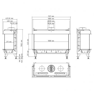 PLANIKA VALENTINO 1000 THREE SIDED gas fireplace 2